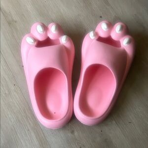 Cute Pink Paw Women's Slippers